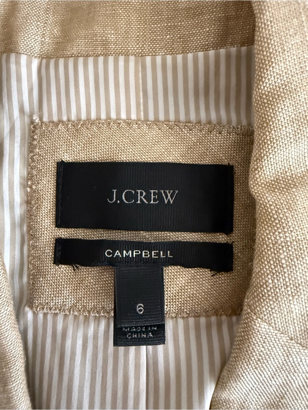 J.Crew Campbell blazer made from a linen blend.beige size 6 - Picture 9 of 12
